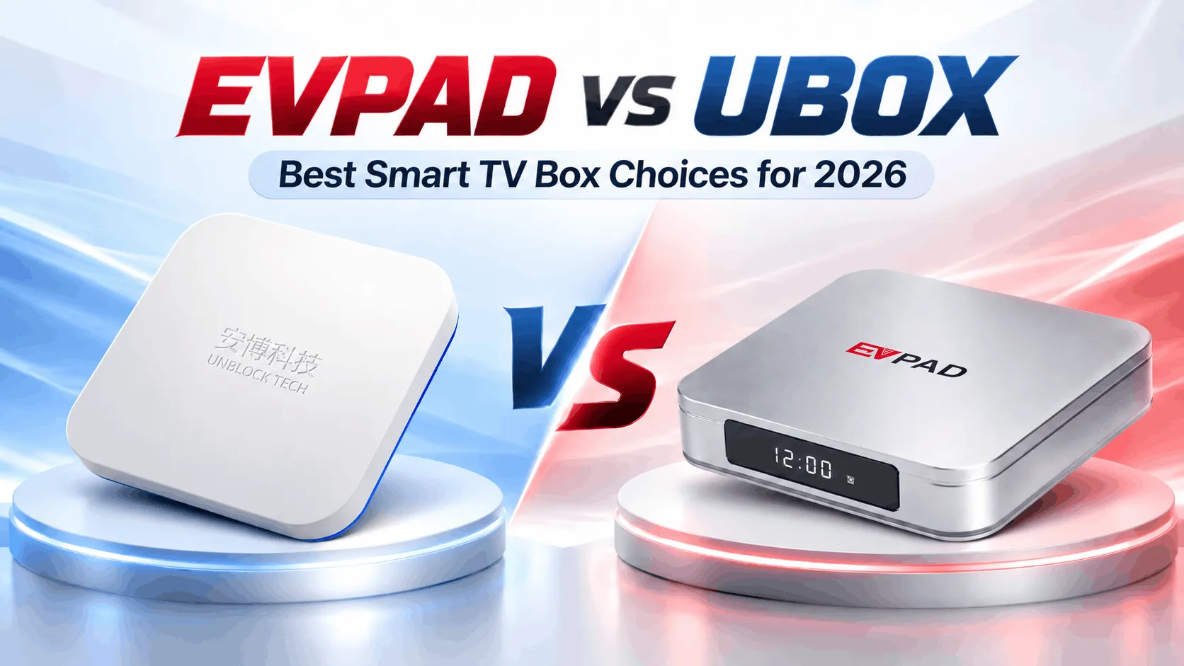 EVPAD vs UBOX: EVPAD 12P vs UBOX 12 Compared 2026 EVPAD vs UBOX EVPAD 12P vs UBOX 12 Compared 2026
