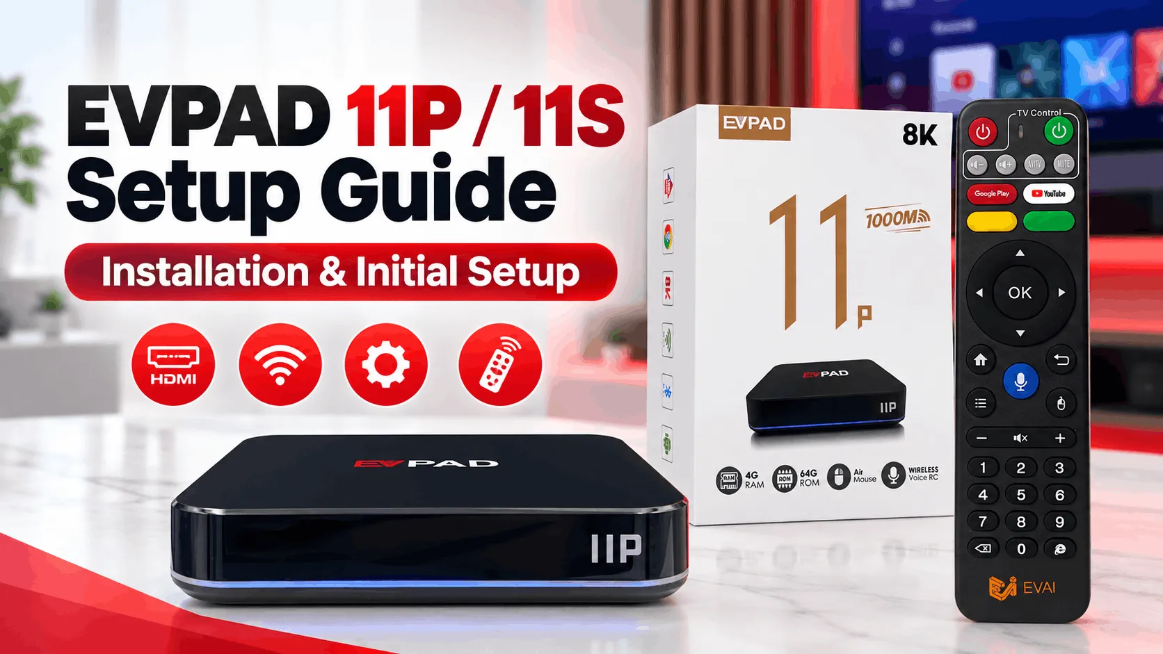 EVPAD 11P・11S セットアップガイド:TVボックスの設置と接続方法 evpad 11 setup
