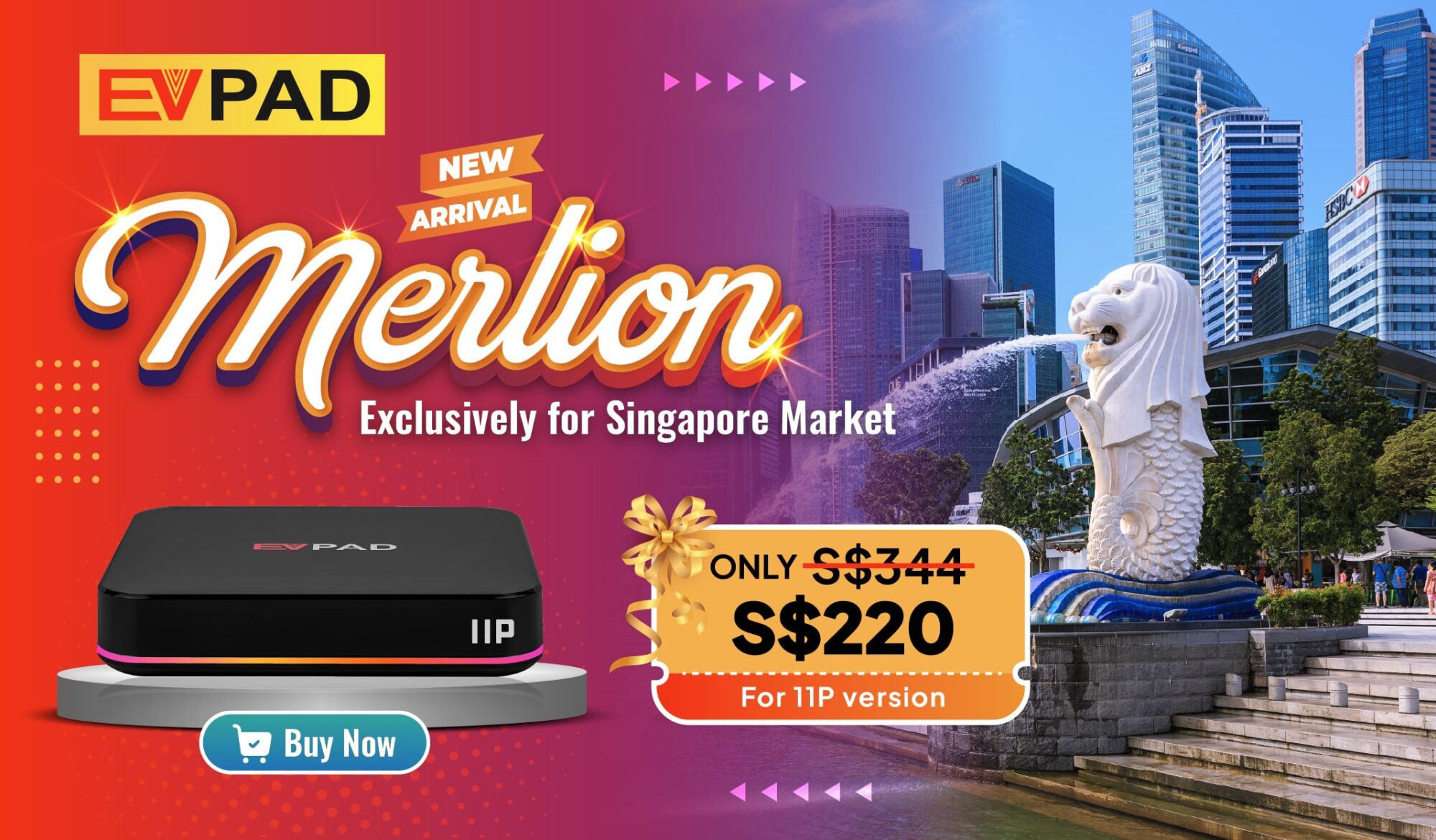 EVPAD Merlion edition promotion for Singapore