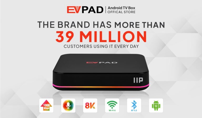 EVPAD 11P with tech feature icons underneath