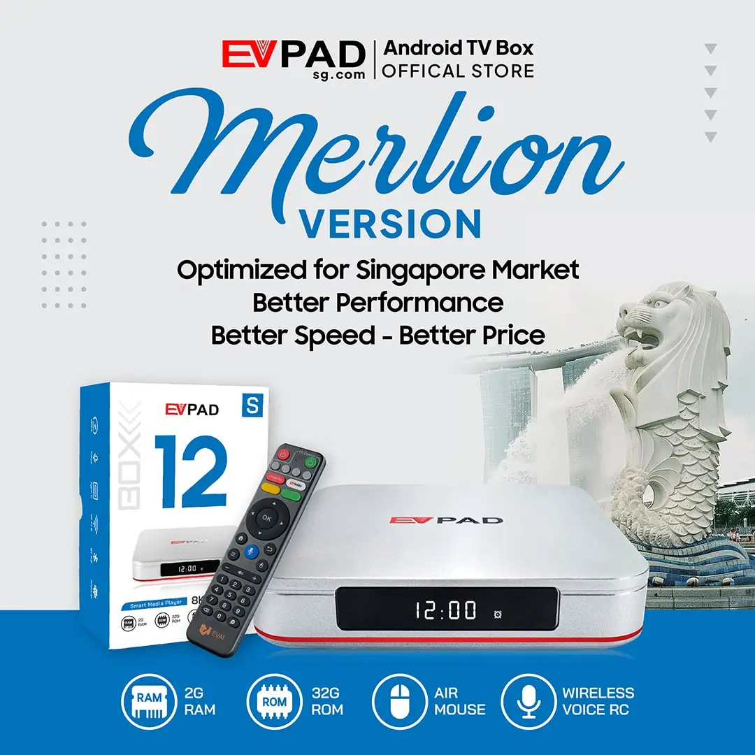 EVPAD 12S Android TV Box Merlion (Singapore Version)