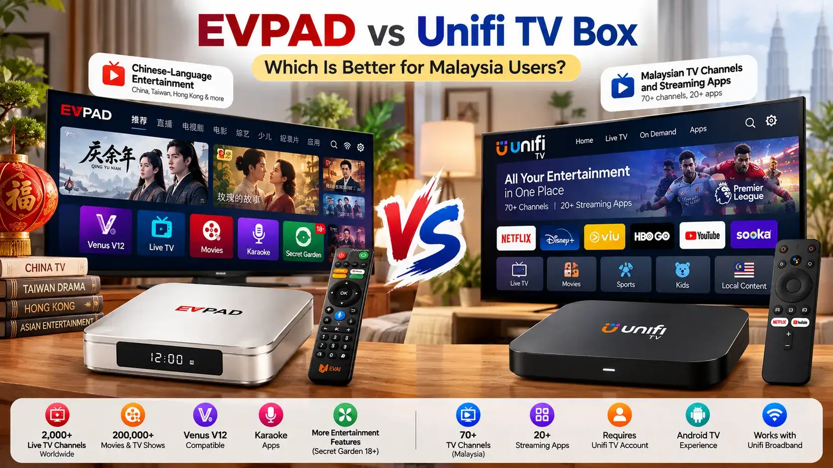 EVPAD vs Unifi TV Box: Which Is Better for Malaysia Users in 2026? EVPAD vs Unifi TV Box